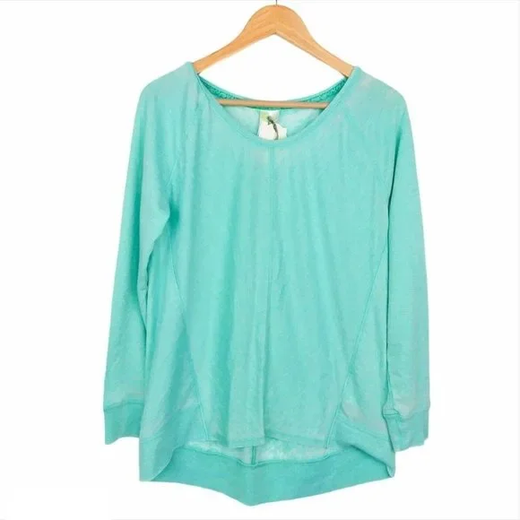 GreenTea | Tops | Green Tea Mint Blue Stripe Long Sleeves Casual